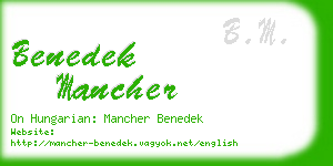benedek mancher business card